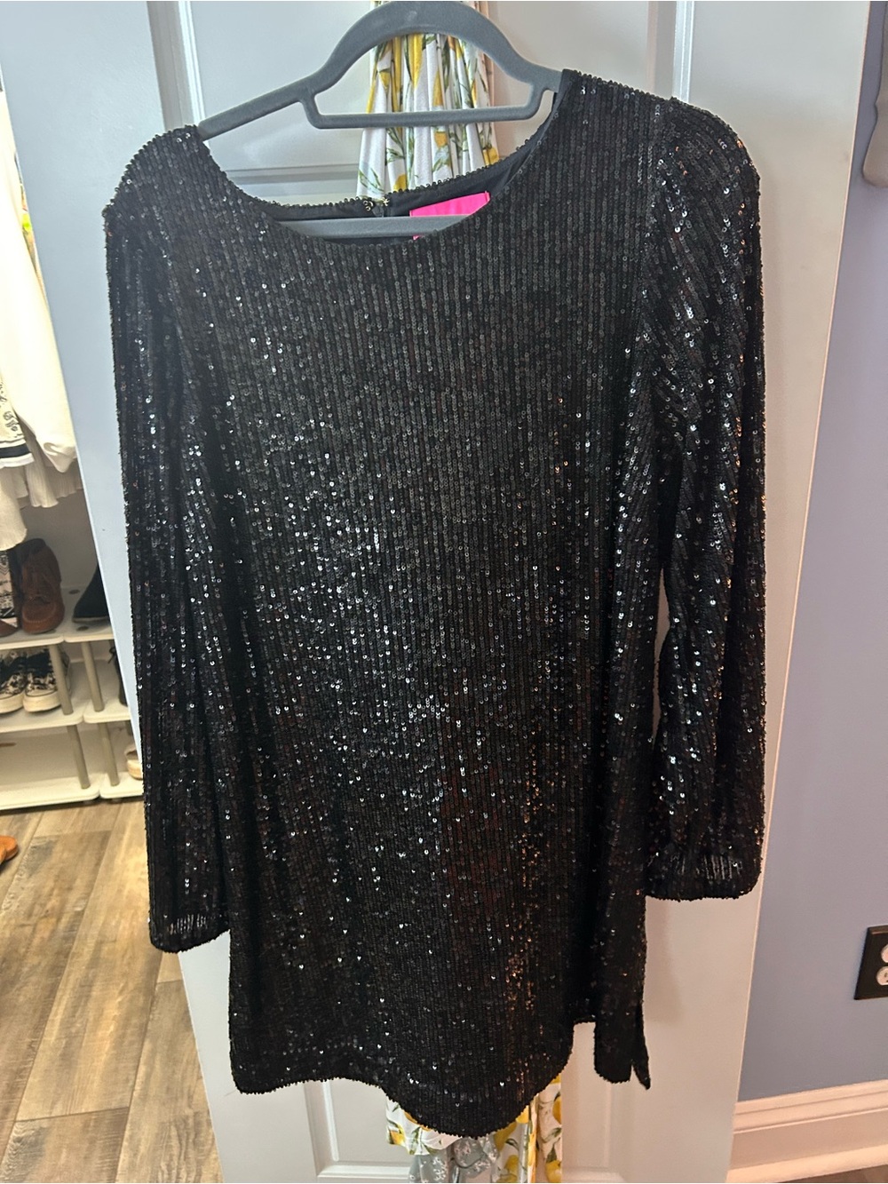 Lilly Pulitzer Black Sequin Long Sleeve Tunic Dress